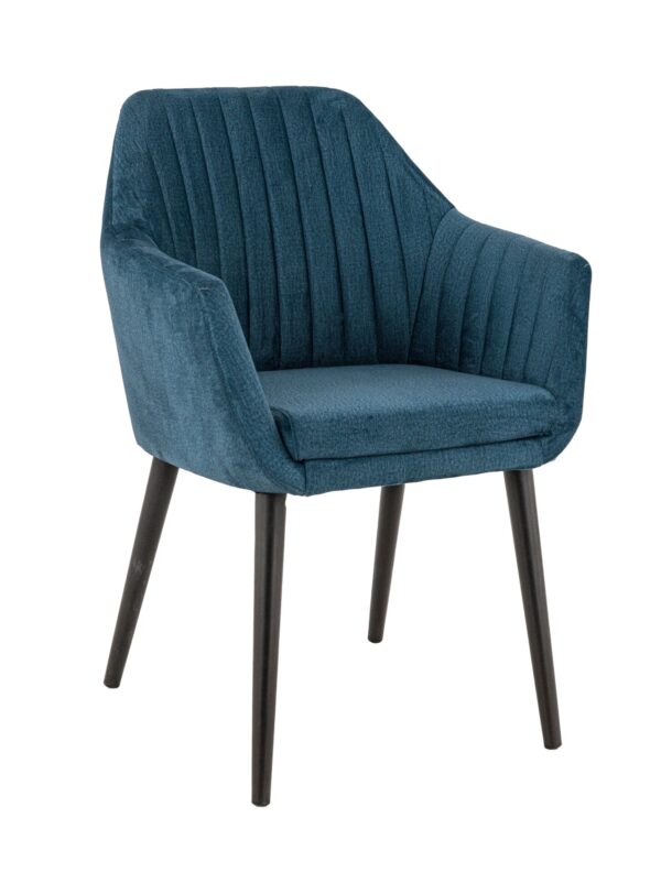 Stoel Alfie met armleuning kleur petrol blauw